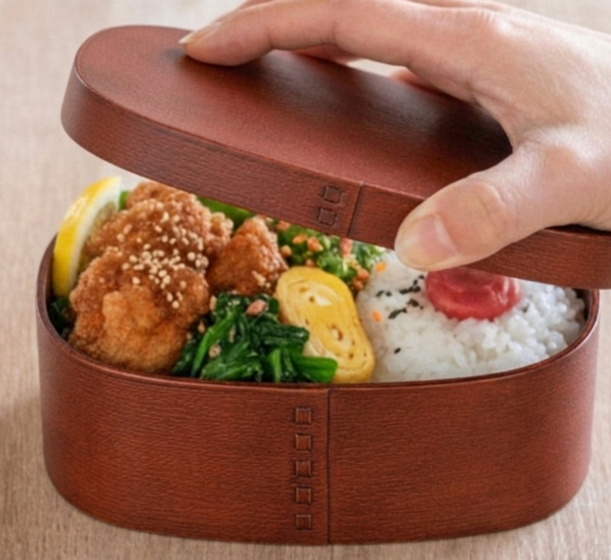 HAKOYA 弁当箱 さっと洗えるわっぱ弁当 600ml ガーデン （ わっぱ弁当