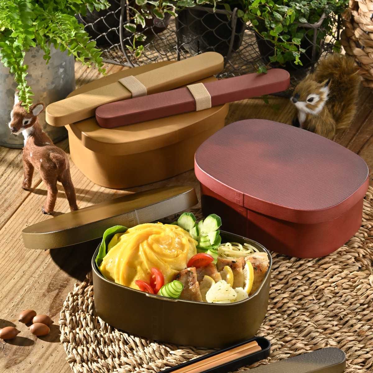 HAKOYA 弁当箱 さっと洗えるわっぱ弁当 600ml ガーデン （ わっぱ弁当