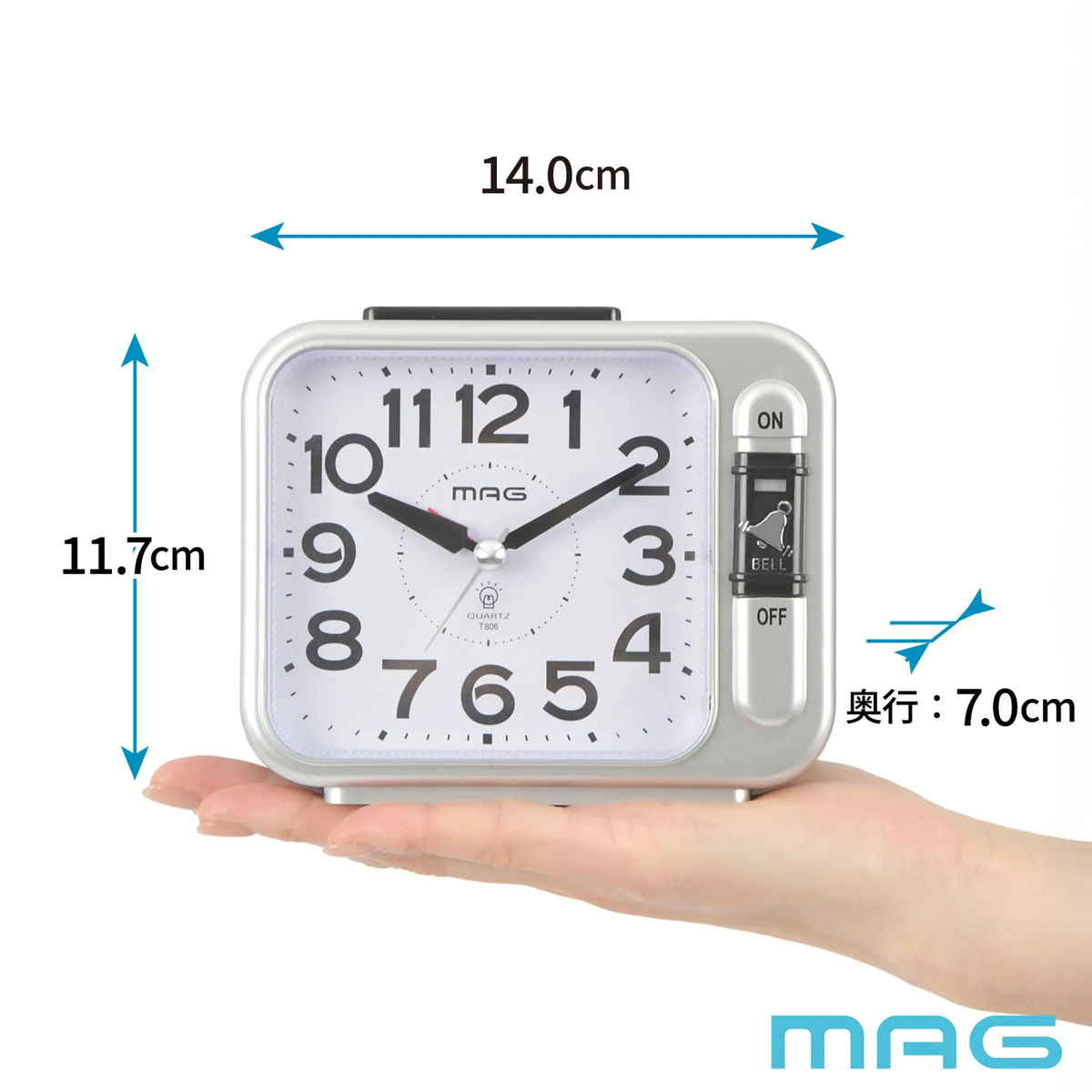 目覚まし時計 連続秒針 静音 ライト付き MA...の詳細画像1