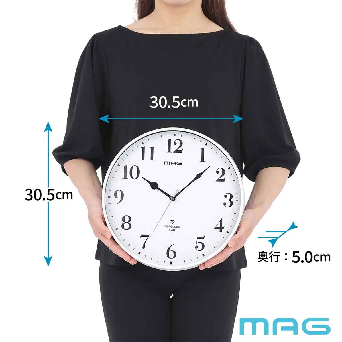 掛け時計 Wi-Fi対応 無線LAN 連続秒針...の詳細画像1