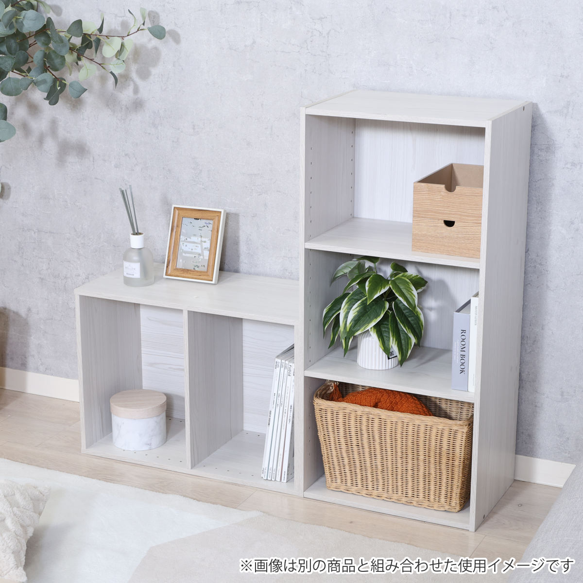 不二貿易（Fuji Boeki） カラーボックス 幅41.8cm 2段 可動棚 木目調