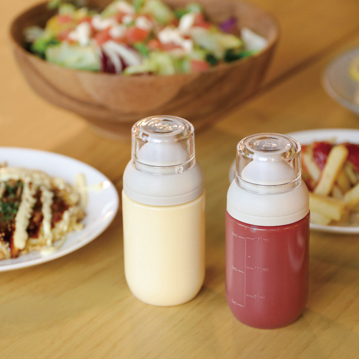 調味料入れ 150ml atomico プッシュで適量 調味料ボトル （ ソース