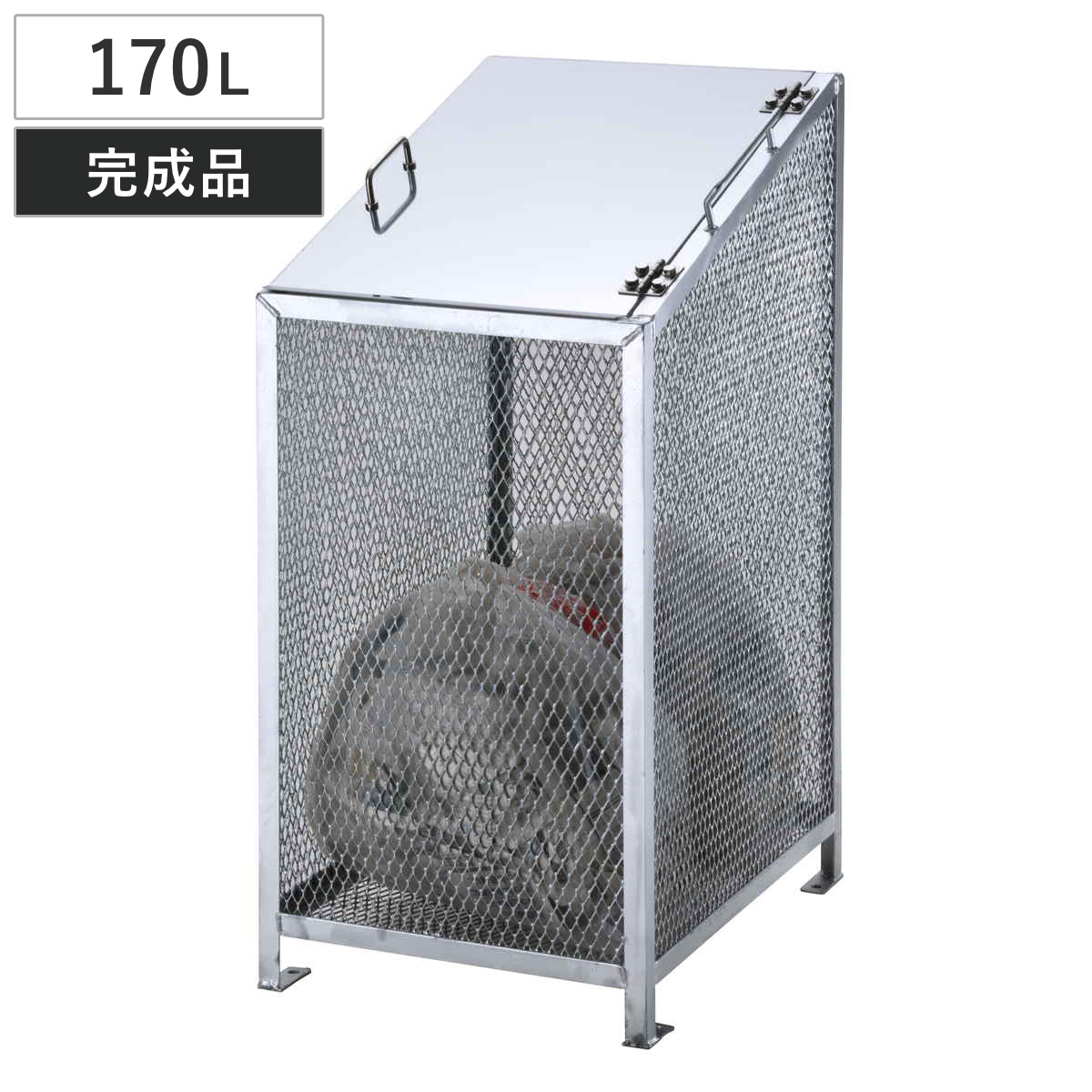 業務用ゴミ箱 170L ダストBOX-S スリム （ 法人限定 幅50cm 屋外用 ゴミ箱 扉 ゴミ 3袋分 収集ボックス 屋外ストッカー 収納庫 ゴミ置き場 ゴミ捨て ）