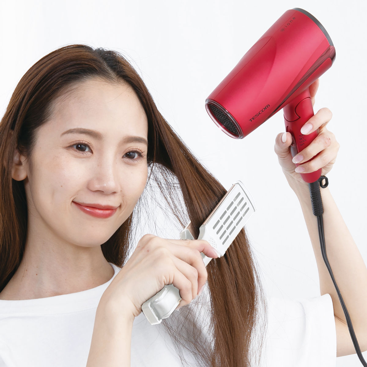 ブラシ ツインへアブラシ 挟む コンパクト ドライヤー （ ヘアブラシ