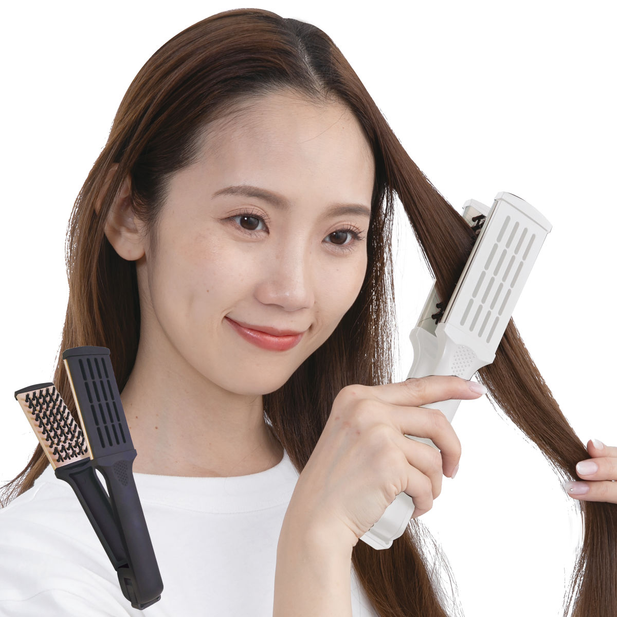 Britânia ブラジル製 ヘアドライヤーブラシ（中古） ブラシ ツインへアブラシ 挟む コンパクト ドライヤー （ ヘアブラシ