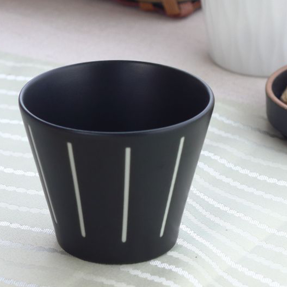 コップ モノクロストライプ マルチカップ 8cm （ 180ml 陶磁器 美濃焼