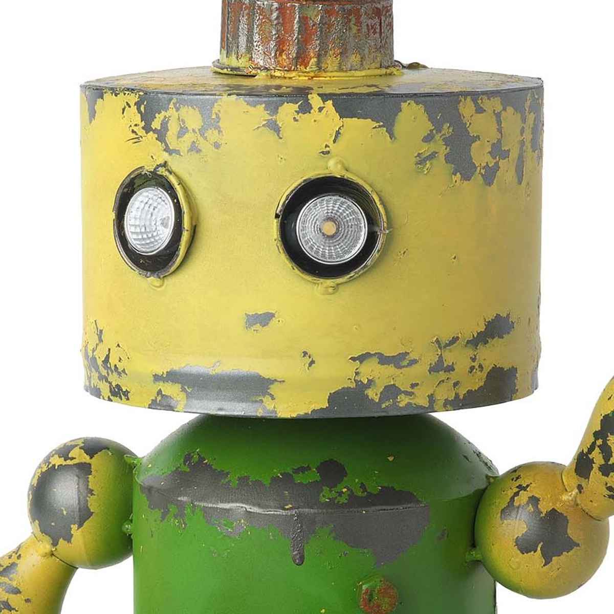ガーデンオーナメント ロボット ソーラーライト付 イエロー （ 置物