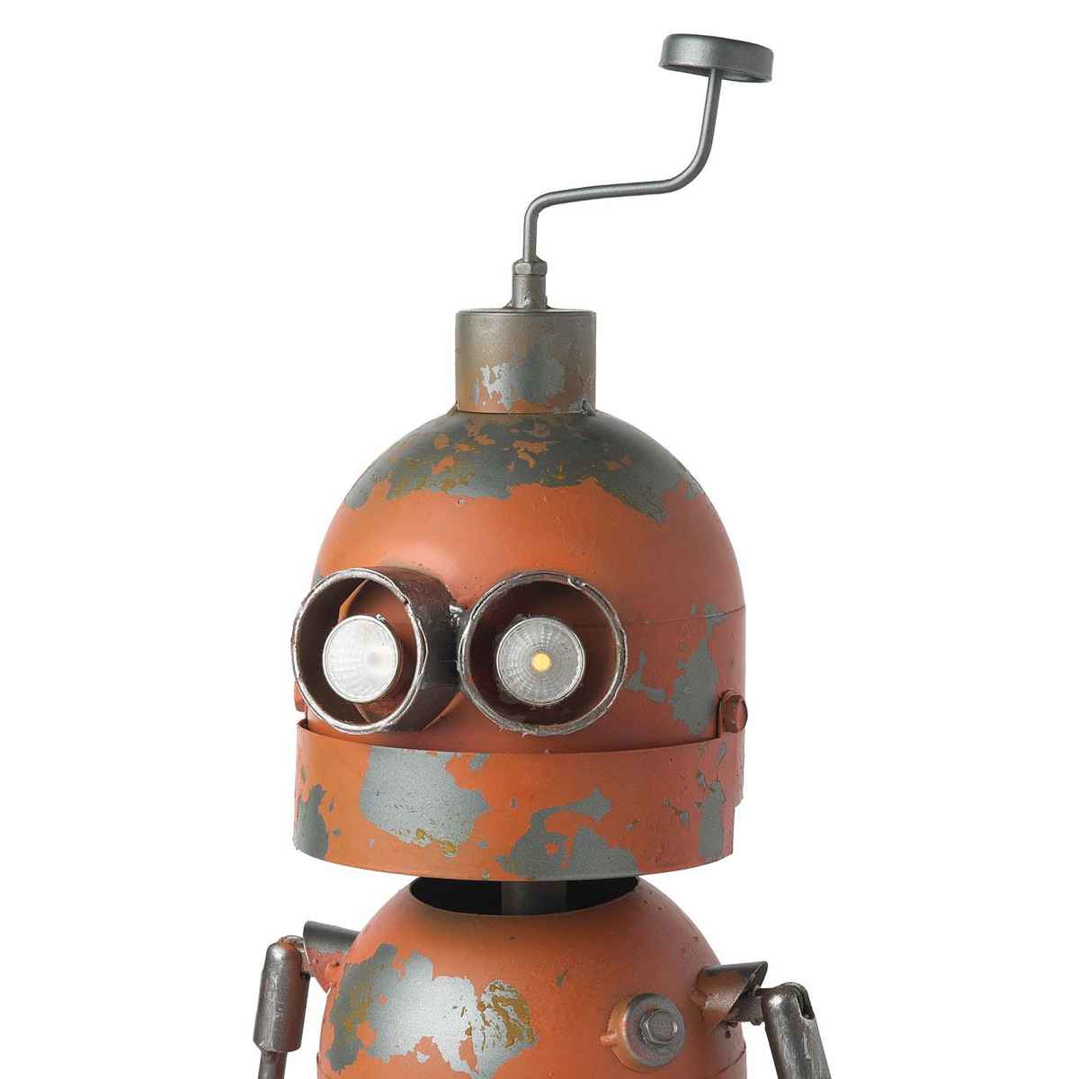 ガーデンオーナメント ロボット ソーラーライト付 オレンジ （ 置物