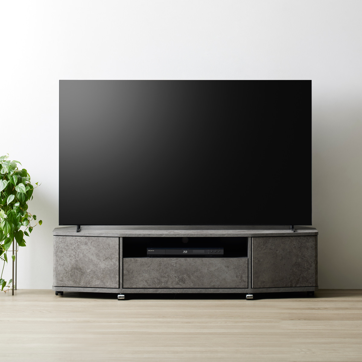 テレビ台150cm/チャコールグレー/ローボード テレビ台 ローボード 幅150cm 65型対応 コーナー 木目調 石目調 （ TV
