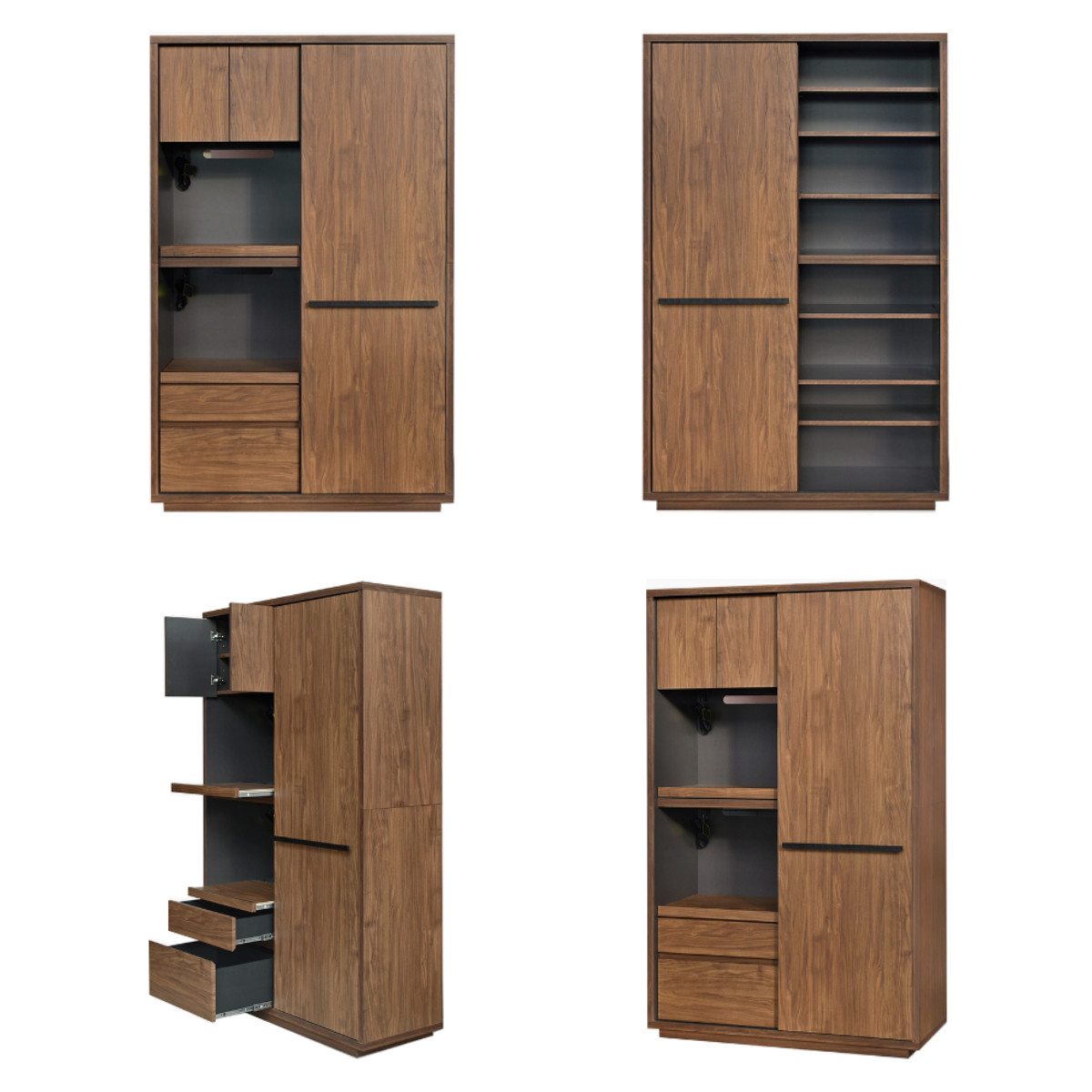 定価24万♪ 松田家具 118cm幅キッチンボード 食器棚 木目調ダークブラウン GART（ガルト） キッチンボード 幅118cm 木目調 日本製 コンセント付き