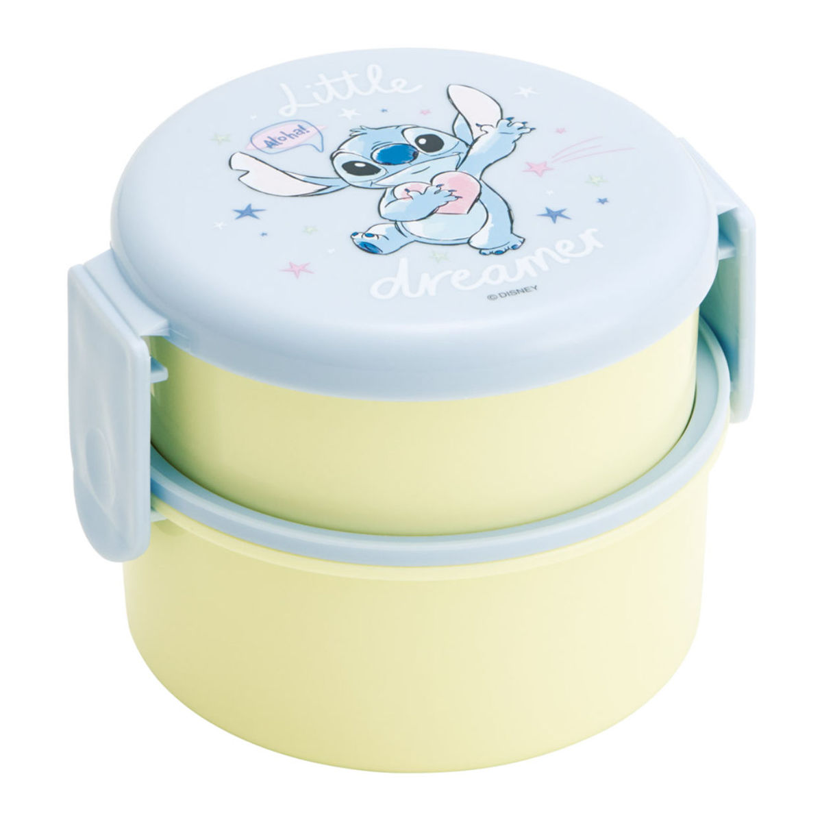 スケーター 弁当箱 500ml 丸型ランチボックス2段 スティッチ ハグ