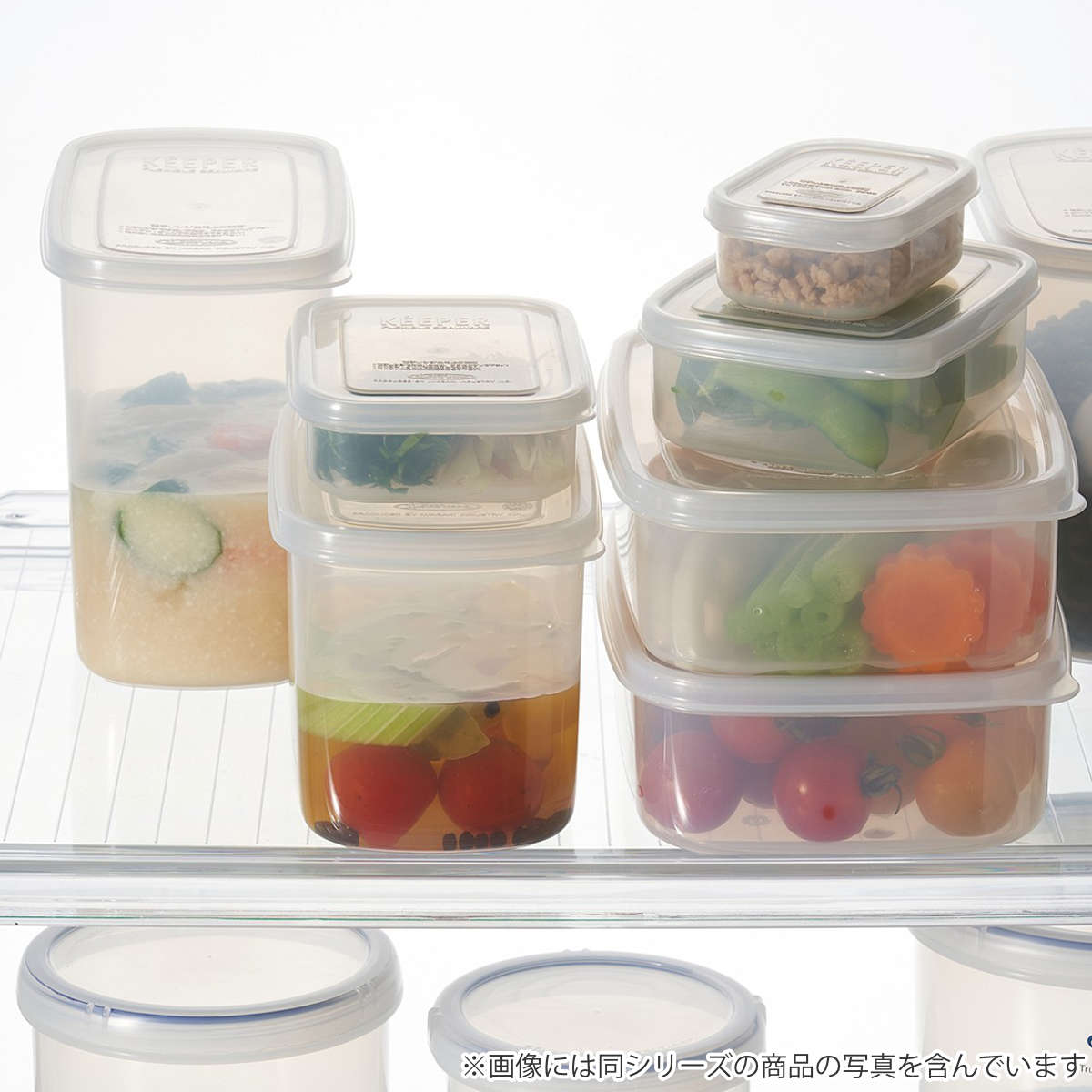 保存容器 ラストロ タフナチュラル フレッシュケース 角 L 2.1L ザル