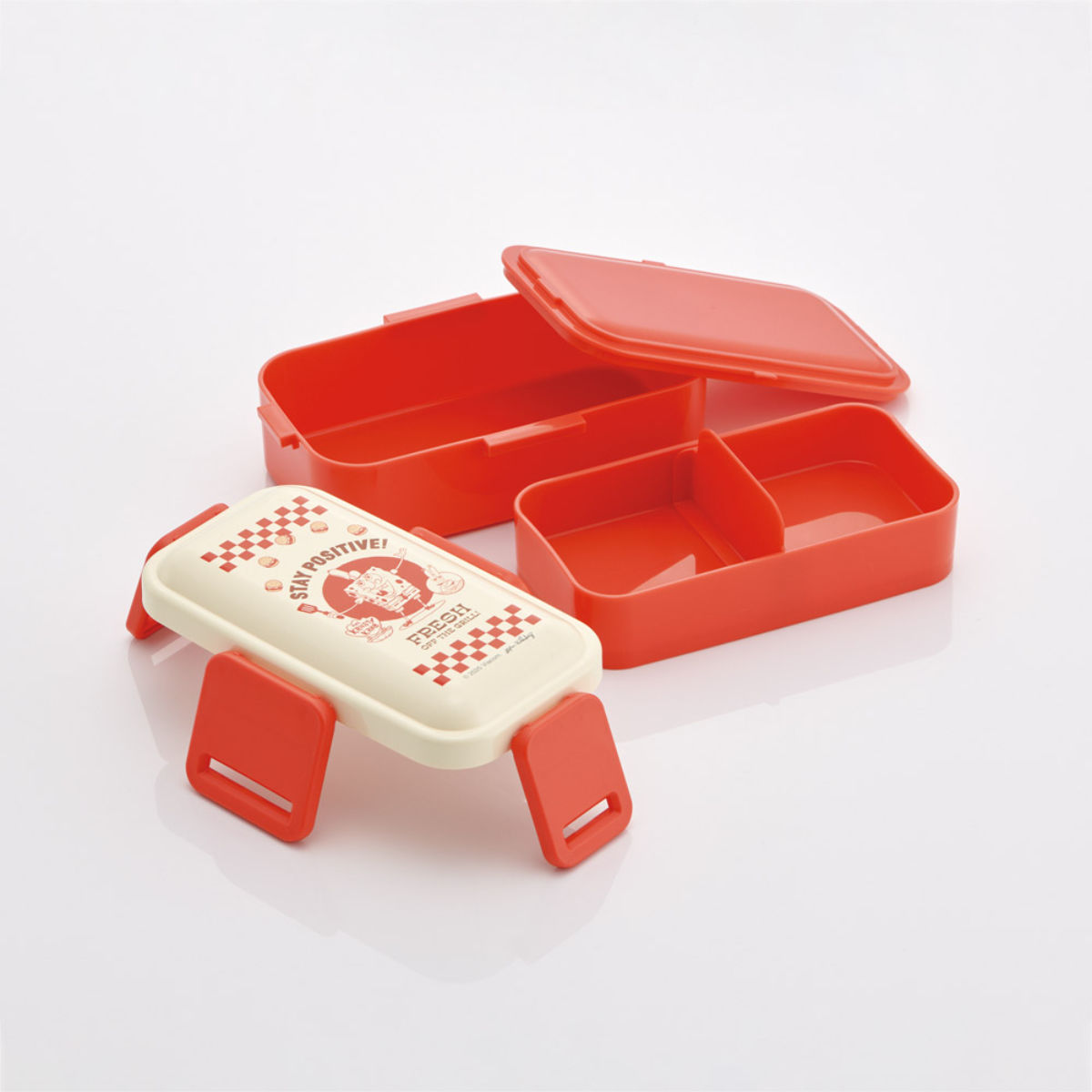 スケーター 弁当箱 2段 600ml 2段ふわっと弁当箱 スポンジボブ hungry