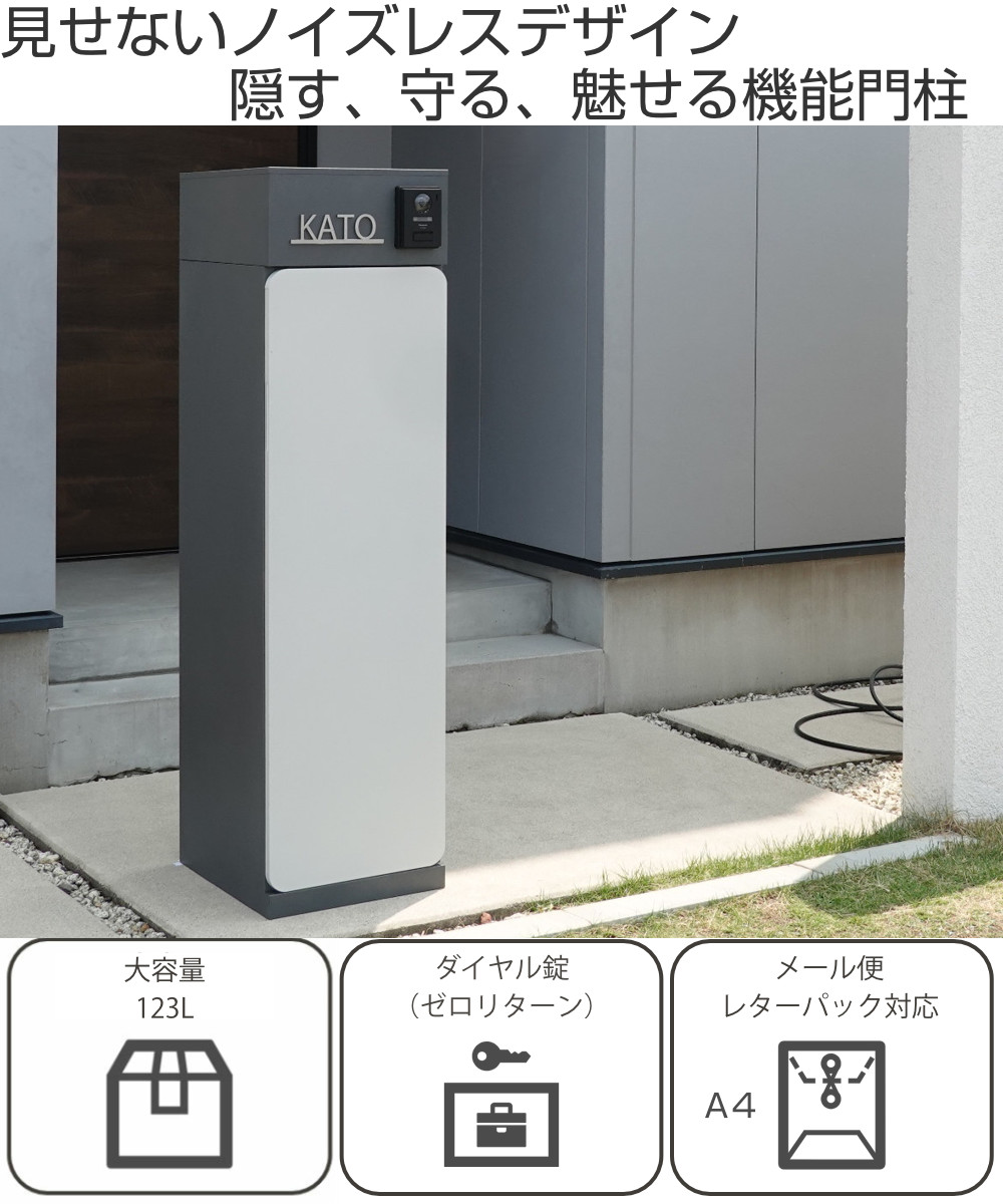 宅配ボックス 郵便ポスト 門柱 AXENT DOOR インターホン穴有 （ ポスト