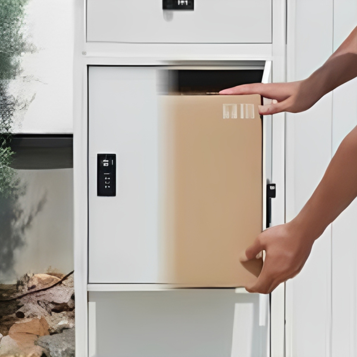宅配ボックス 郵便ポスト 門柱 AXENT DOOR インターホン穴有 （ ポスト