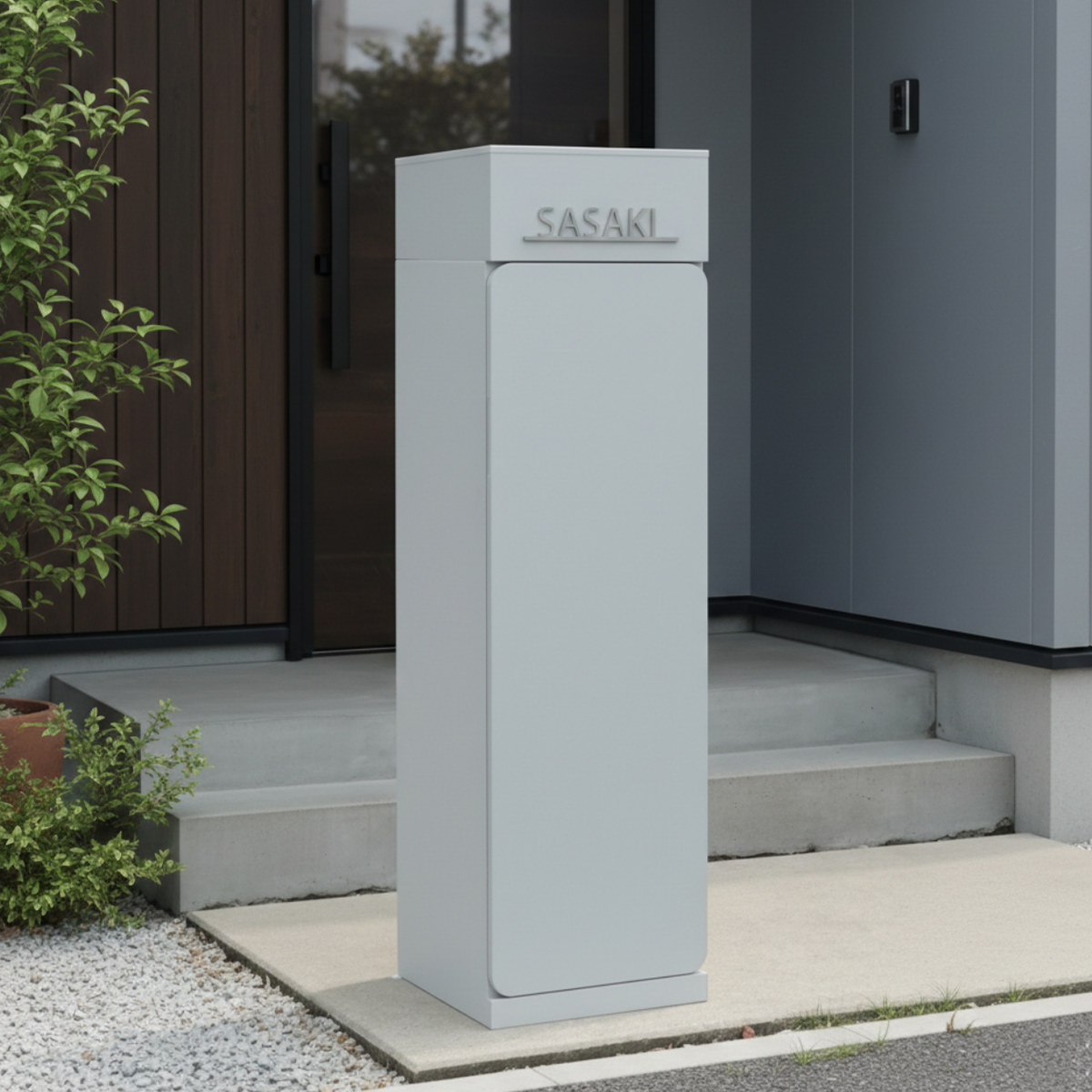 宅配ボックス 郵便ポスト 門柱 AXENT DOOR インターホン穴無 （ ポスト
