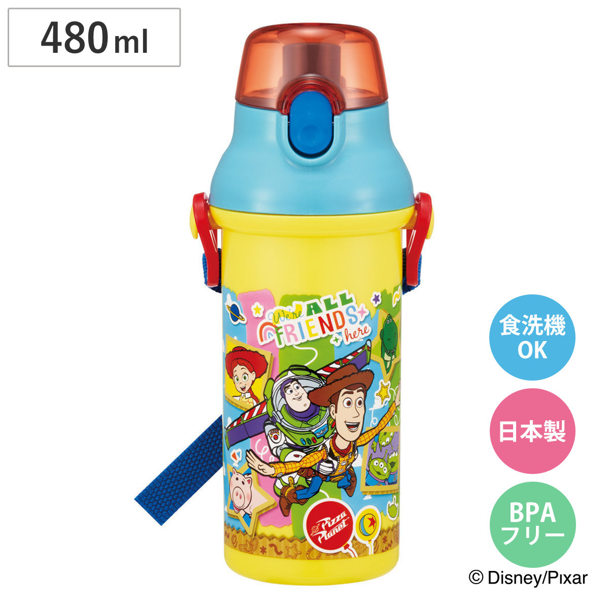 水筒　トイストーリー スケーター 水筒 480ml 直飲プラワンタッチボトル トイ・ストーリー26