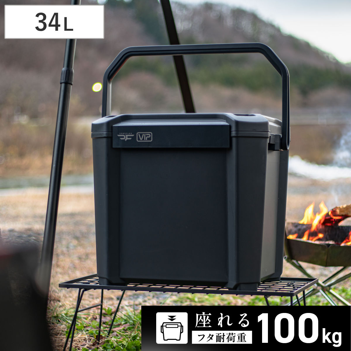 �N�[���[�{�b�N�X 34L COREFLUX VIP ����� �ω׏d100kg �i �ۗ� �N�[���[BOX �ۗ�{�b�N�X �A�E�g�h�A�p�i 34���b�g�� �j