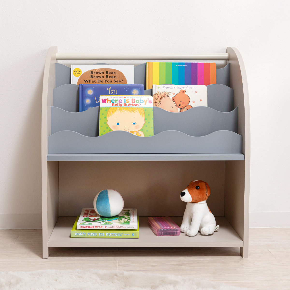 【希少 美品】WORLD LIBRARY ブックシェルフ 子供 絵本用 東谷 絵本ラック 幅62.5cm 子ども用本棚 ブックシェルフ （ おもちゃ箱