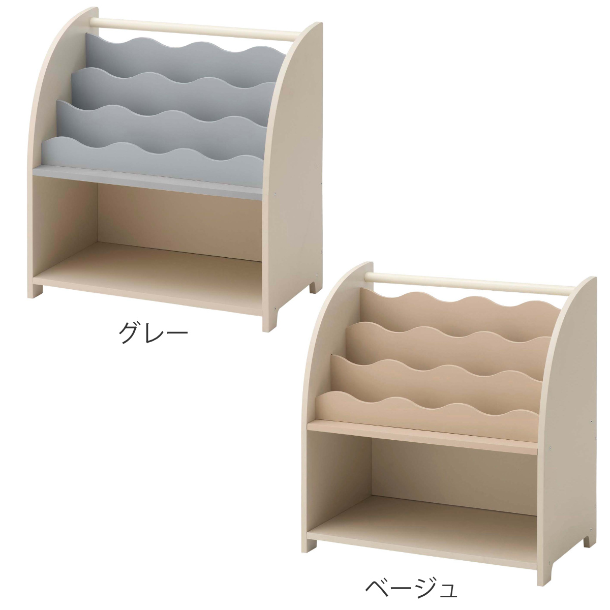 子供絵本棚　ブックシェルフ　ラック　木製　収納　インテリア　雑貨　家具 東谷 絵本ラック 幅62.5cm 子ども用本棚 ブックシェルフ （ おもちゃ箱