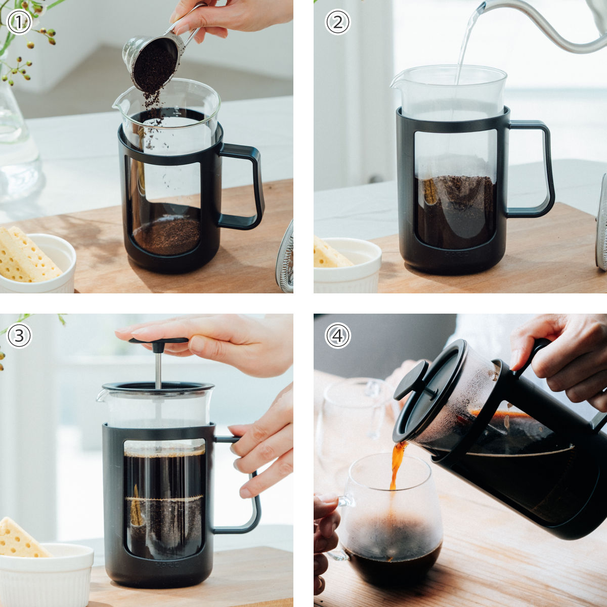 カナヘイの小動物S コーヒープレス HOOP 4杯分 HARIO（ハリオ） コーヒープレス カフェプレス・U （ 600ml 4杯分