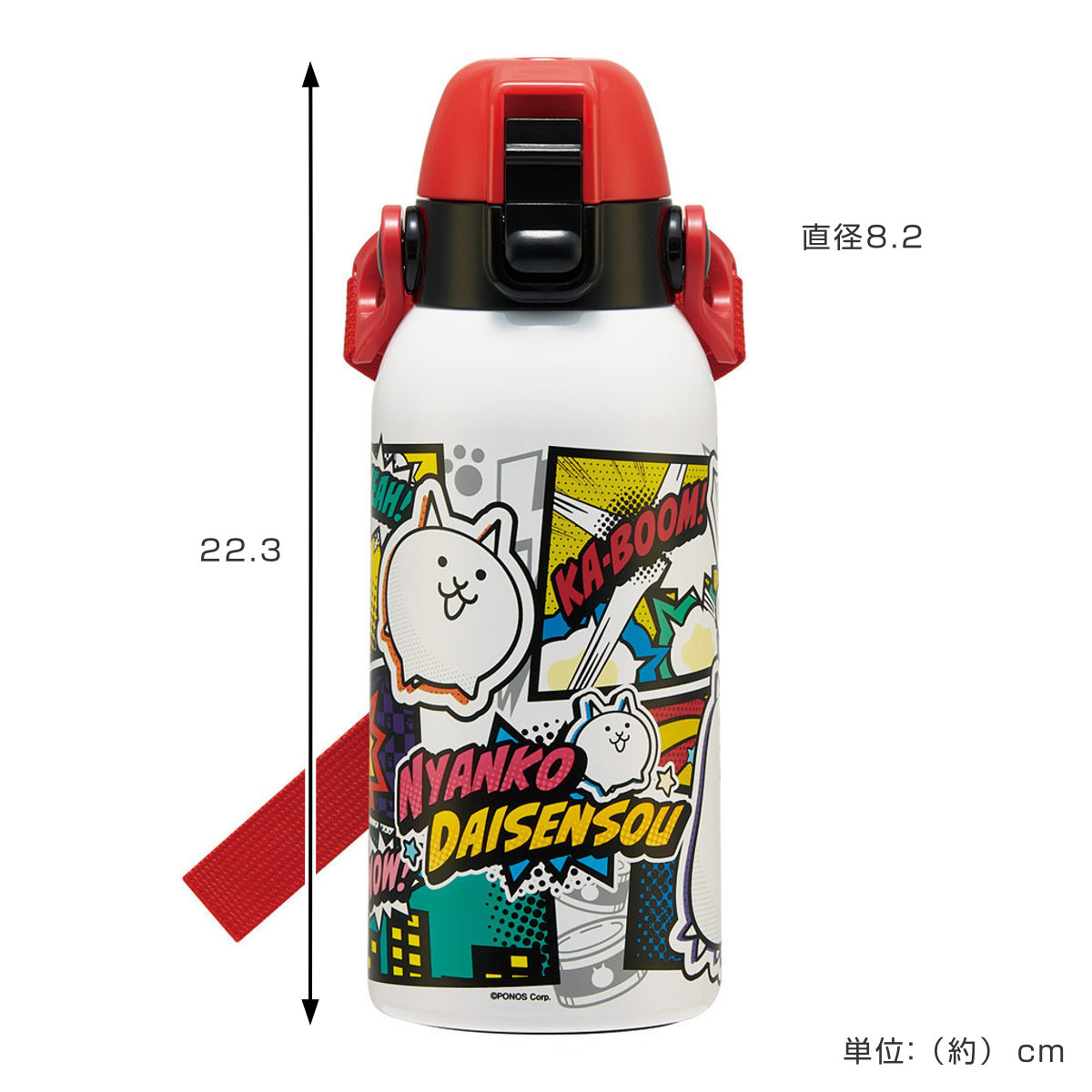 スケーター 水筒 600ml ダイレクトボトル にゃんこ大戦争26 （ 保冷 直