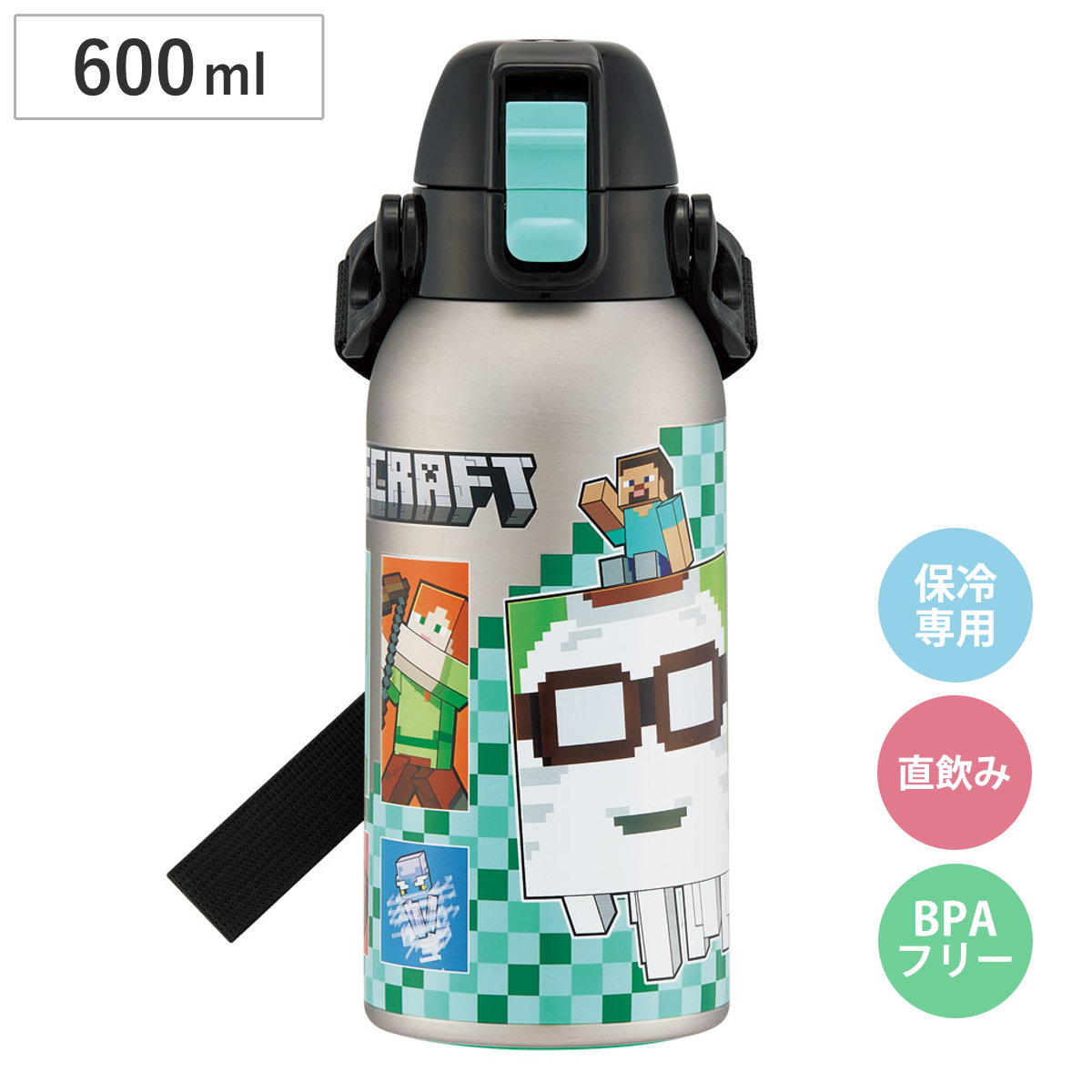 スケーター 水筒 600ml ダイレクトボトル マイクラ26 （ マイン