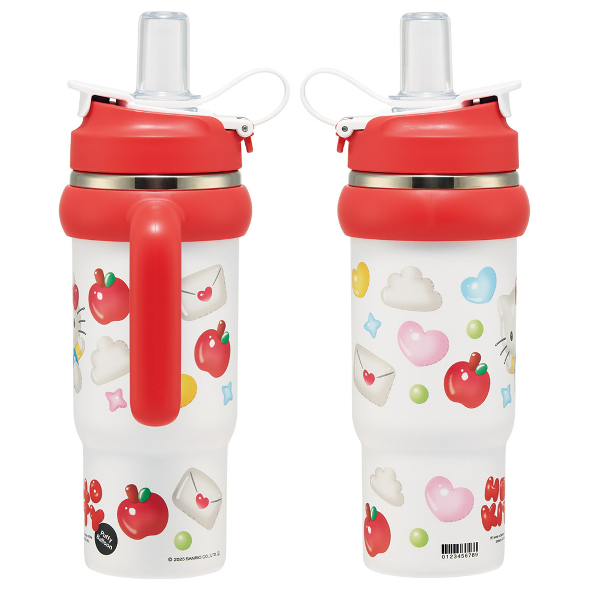 スケーター 水筒 830ml ハンドル付ストロータンブラー キティぷっくり