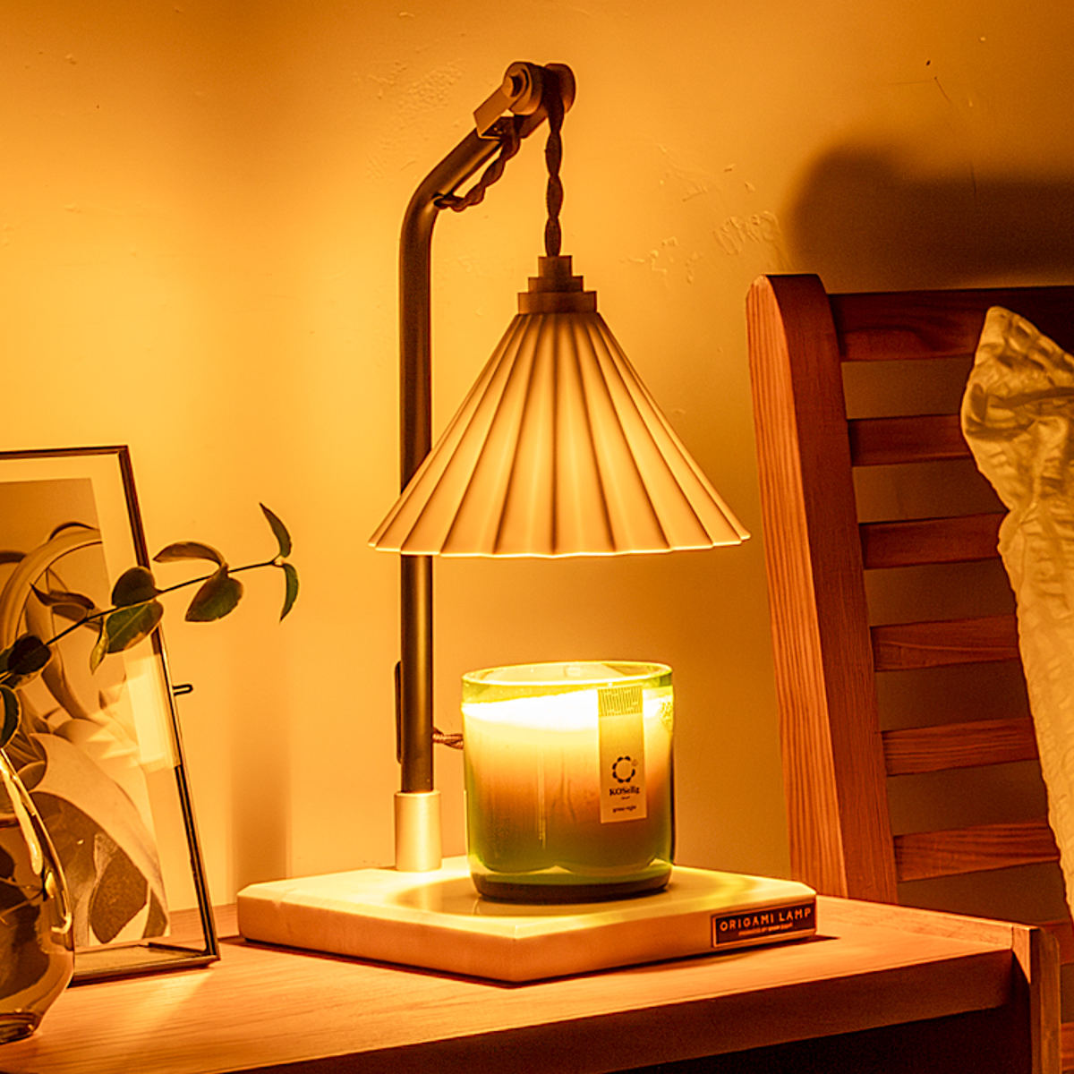 キャンドルウォーマー ORIGAMI LAMP ハロゲン電球付き 調光機能付き