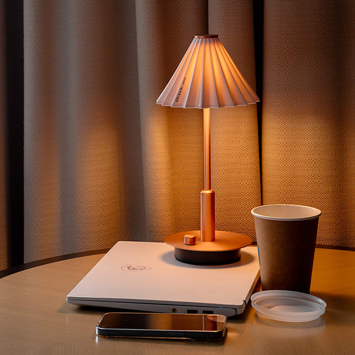 テーブルライト LED電球付き 無段階調光 USB充電 ORIGAMI LAMP