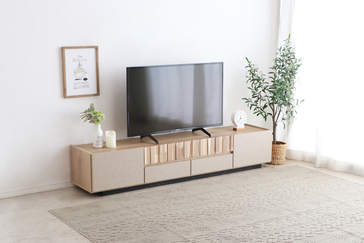 テレビ台 ローボード 幅179.9cm フロート風 完成品 日本製 （ ツキミ