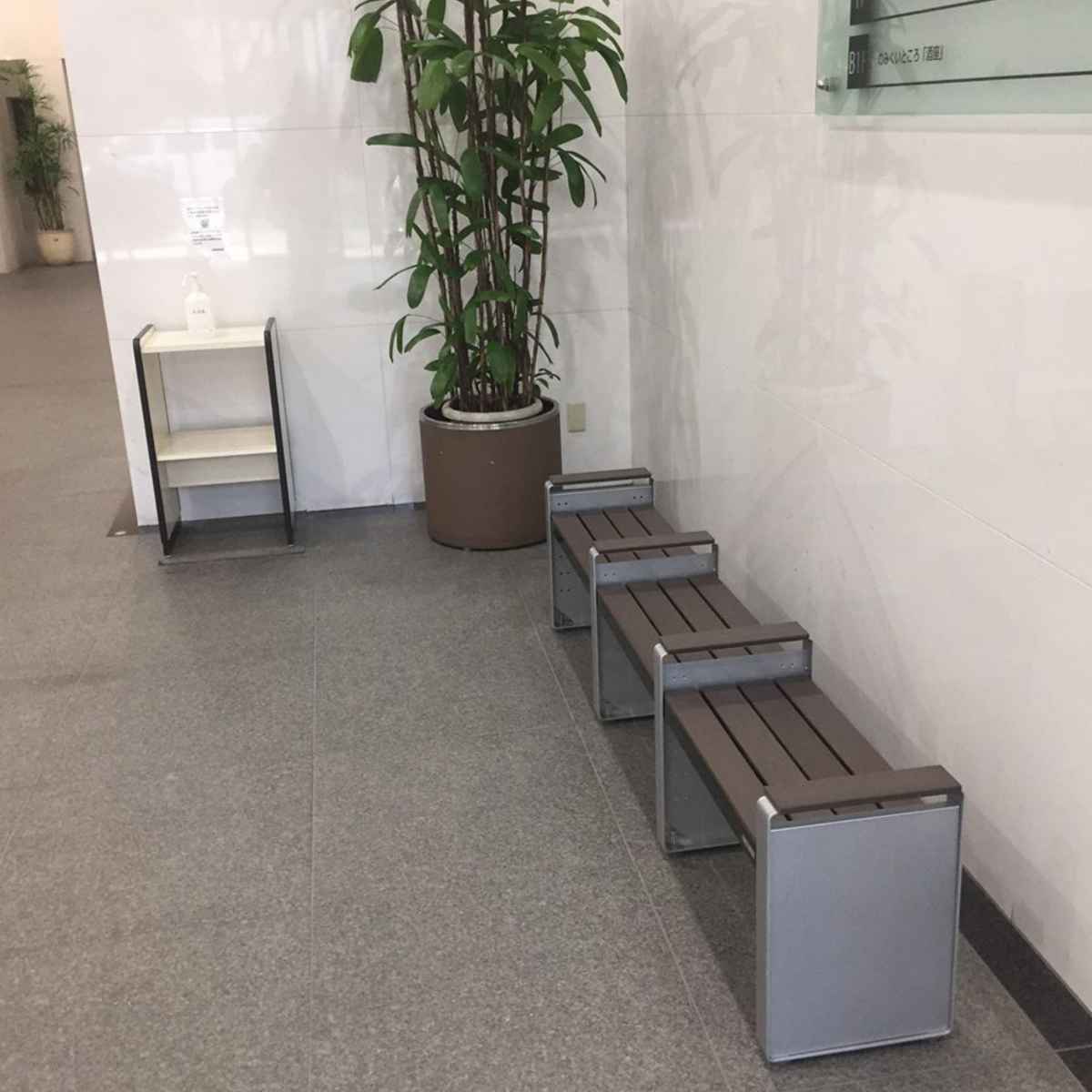 ベンチ 幅188cm ステップベンチ 屋外 業務用 （ 法人限定 屋外ベンチ 座面高 6段階調節 連結 屋内外 再生 樹脂製 長椅子 イス 背もたれ無し ）_4