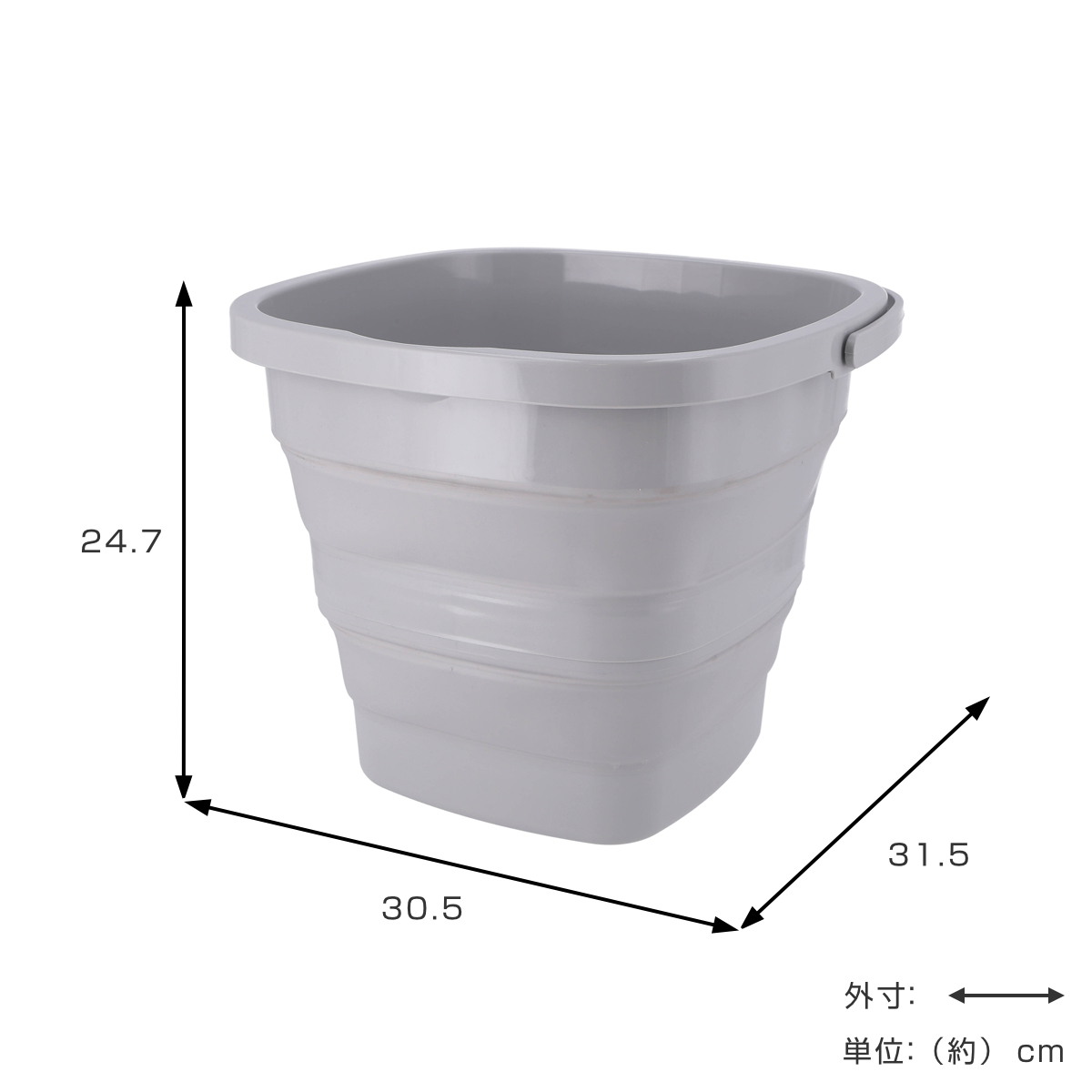 不二貿易（Fuji Boeki） バケツ 折りたたみ 10L 持ち手付き 軽量 収納