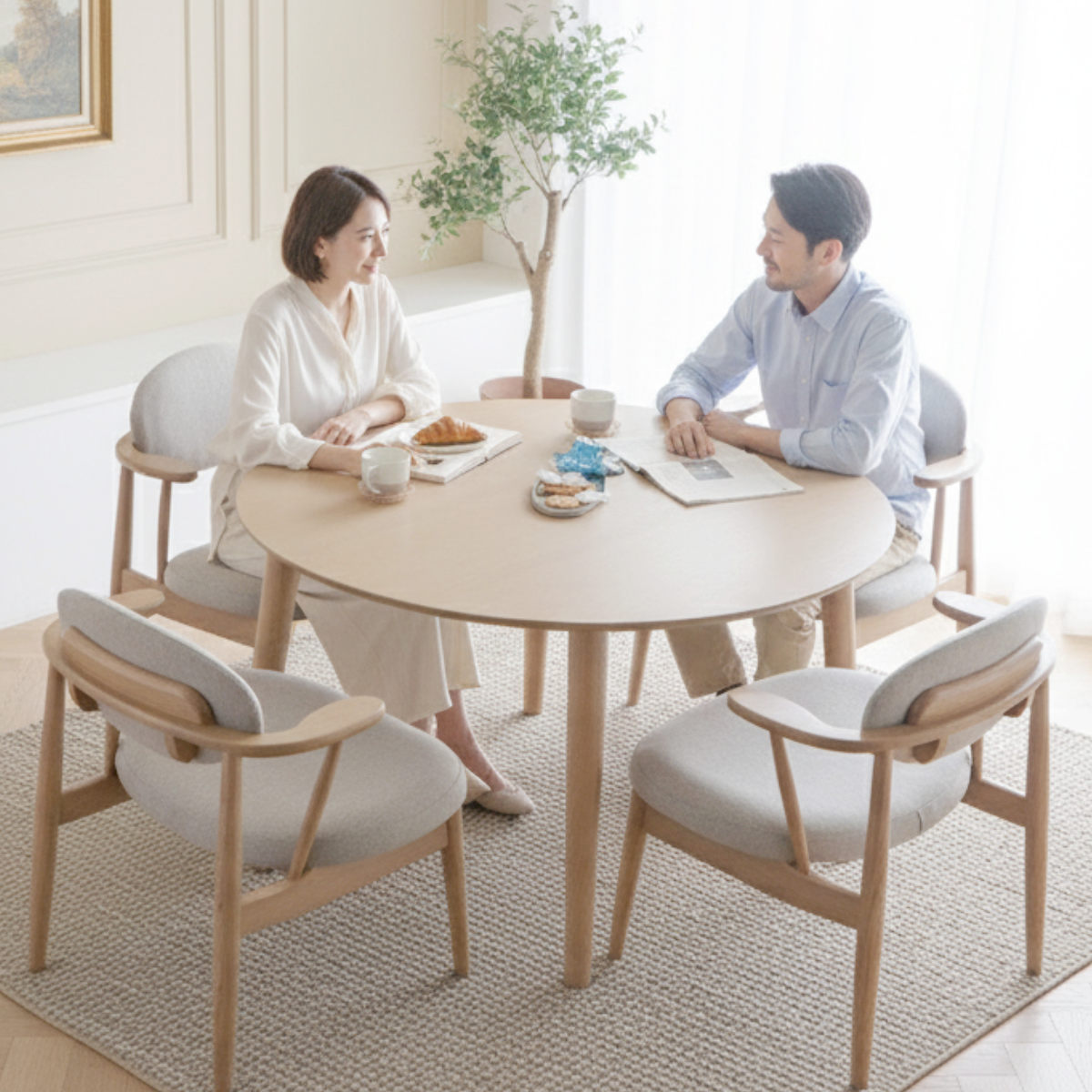 東馬（Tohma） ダイニングテーブル 直径120cm 円形 木製 ロンド 
