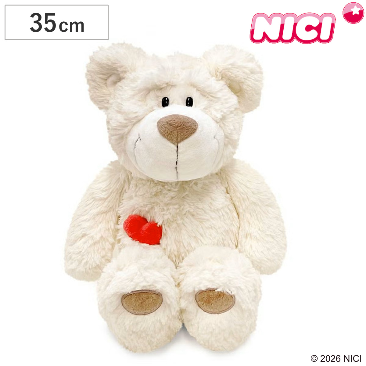 ぬいぐるみ NICI ラブベア クラシック ホワイト 35cm （ ニキ くま ヌイグルミ ふわふわ ベビー 赤ちゃん ララ かわいい 雑貨 プレゼント ギフト ）