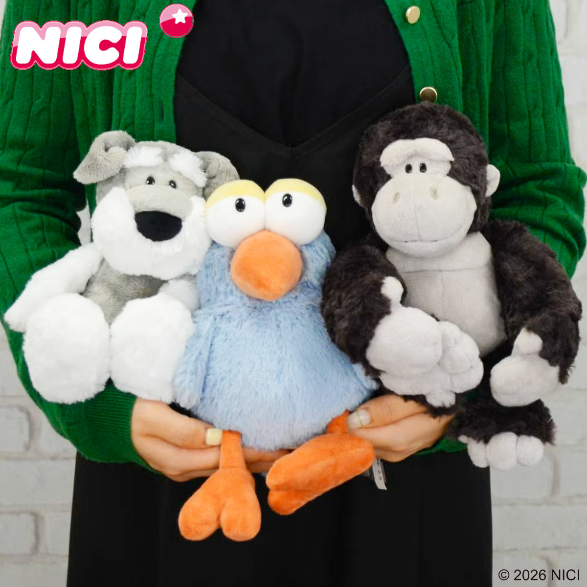 ぬいぐるみ NICI クラシック 25cm 動物 プレゼント ( ニキ ヌイグルミ ハチドリ シュナウザー ゴリラ ふわふわ アニマル 犬 かわいい )