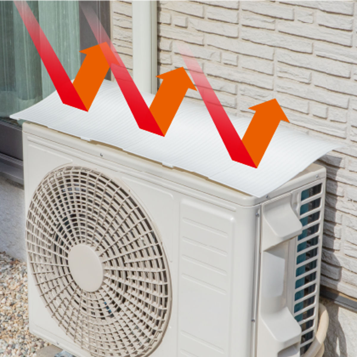 室外機カバー マグネット 取り付け簡単 省エネ 節電 ( エアコン室外機カバー 幅74〜85cm 伸縮式 室外機用 遮熱カバー 日よけ シート 貼るだけ 磁石 ) 関連画像2