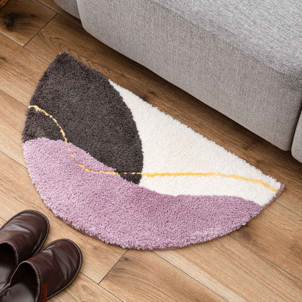東谷 玄関マット 72×42cm 屋内 半円形 インテリアマット （ マット