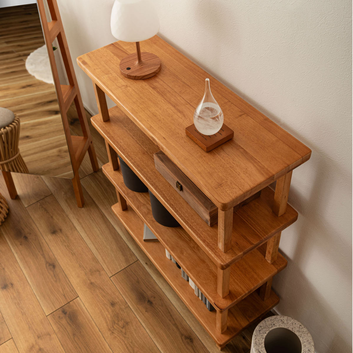 東谷 オープンラック 幅80cm 4段 木製 天然木 シェルフ Woodland