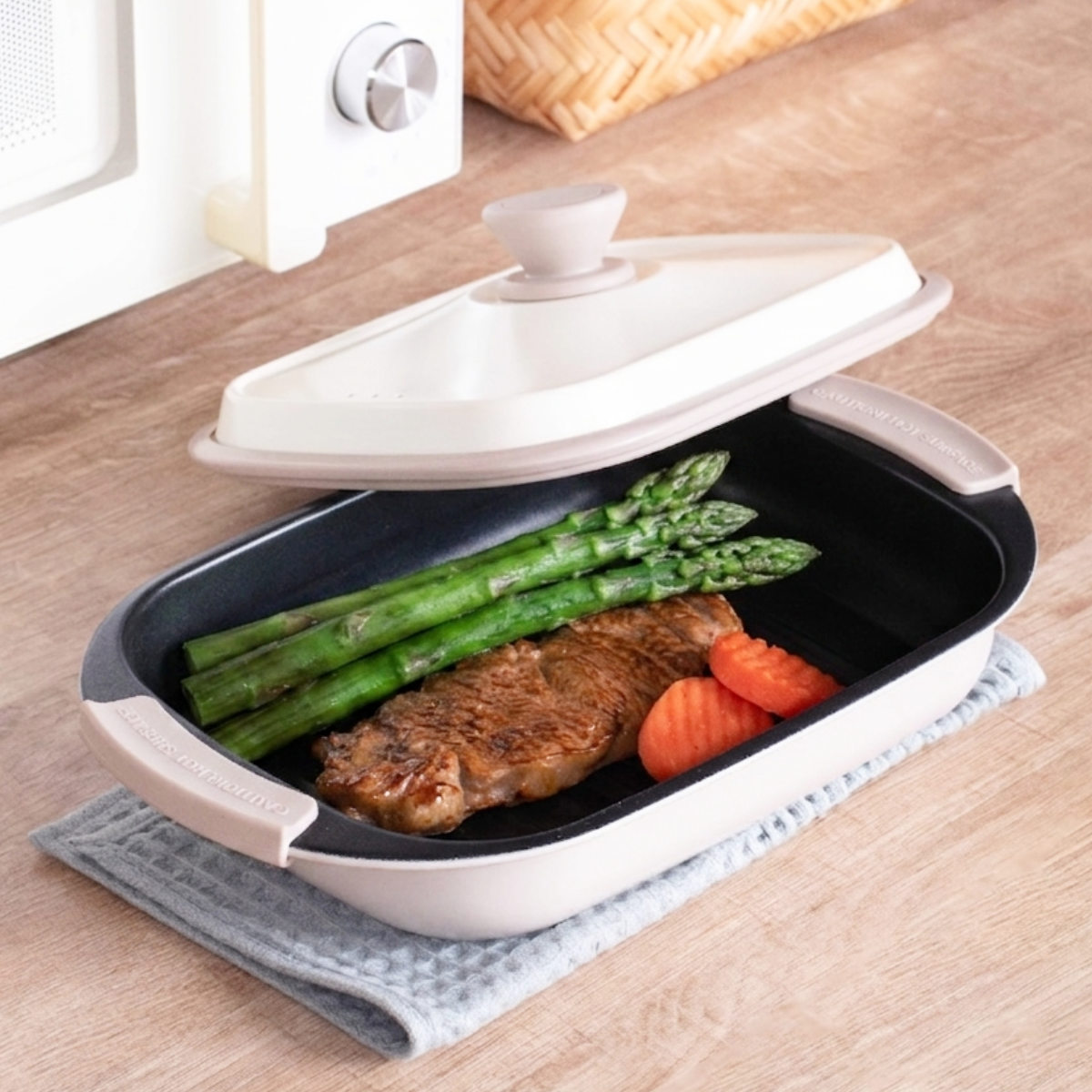 谷口金属工業 レンジパン 23×16cm ズボラ グリルパン 電子レンジ調理器