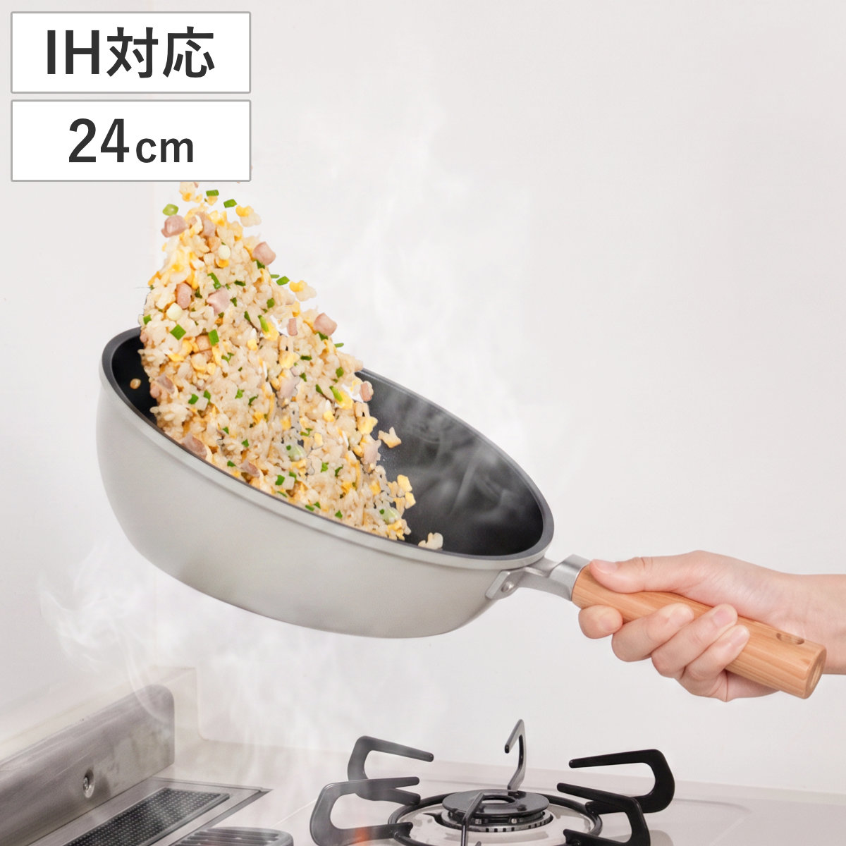 谷口金属工業 フライパン 24cm IH対応 フッ素加工 ラクミ 返しやすい