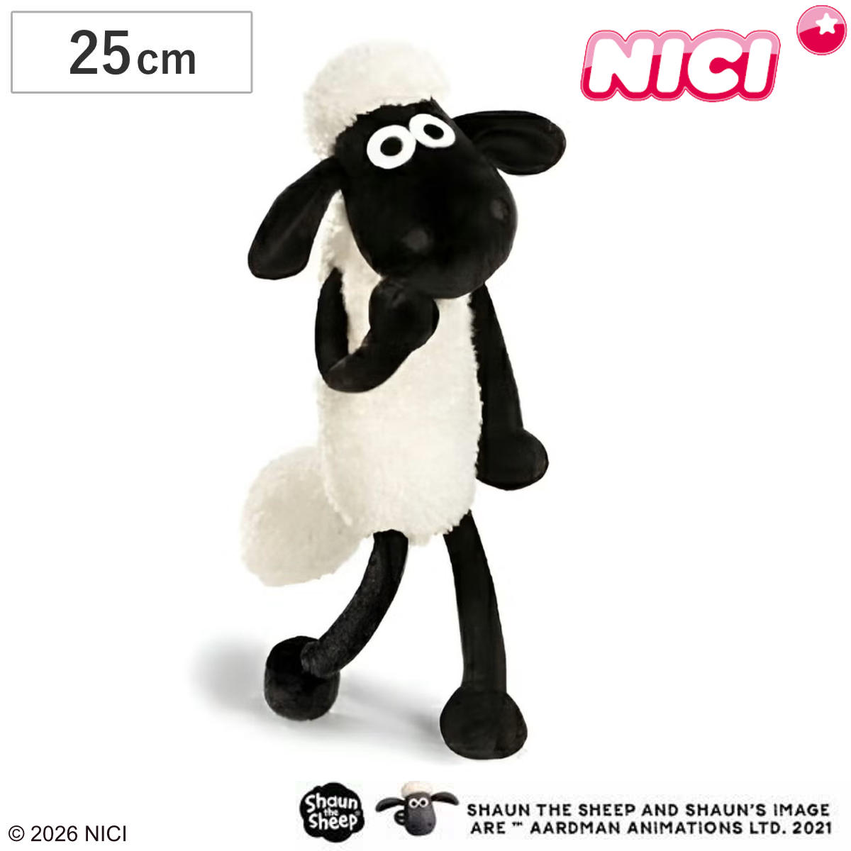 NICI ショーン クラシック 25cm ぬいぐるみ ひつじのショーン （ ニキ ヌイグルミ ふわふわ アニマル グッズ かわいい キャラクター ）