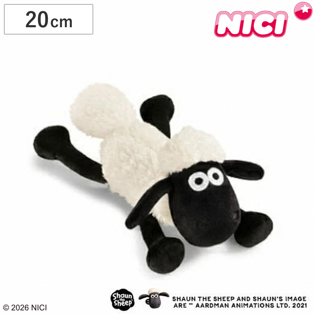 NICI ショーン ネソベリ 20cm ぬいぐるみ ひつじのショーン （ ニキ ヌイグルミ ふわふわ アニマル グッズ かわいい キャラクター ）