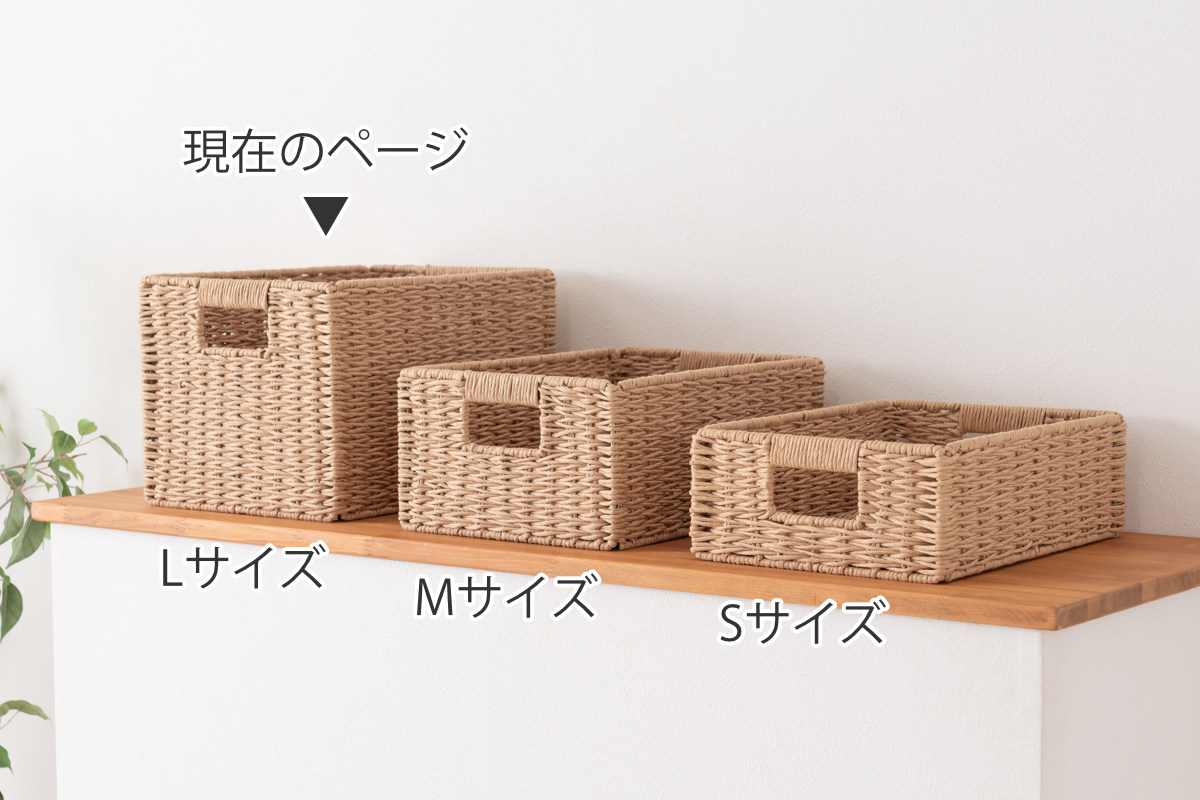 東谷 かご L ペーパーコード バスケット 幅37×奥行26×高さ24cm （ 収納