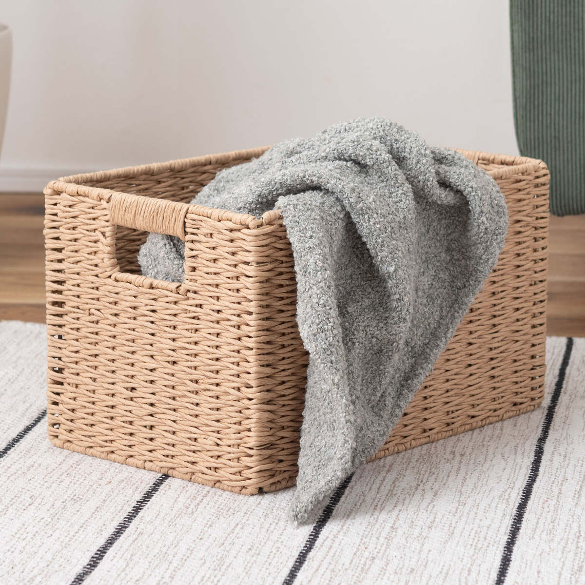 東谷 かご L ペーパーコード バスケット 幅37×奥行26×高さ24cm （ 収納