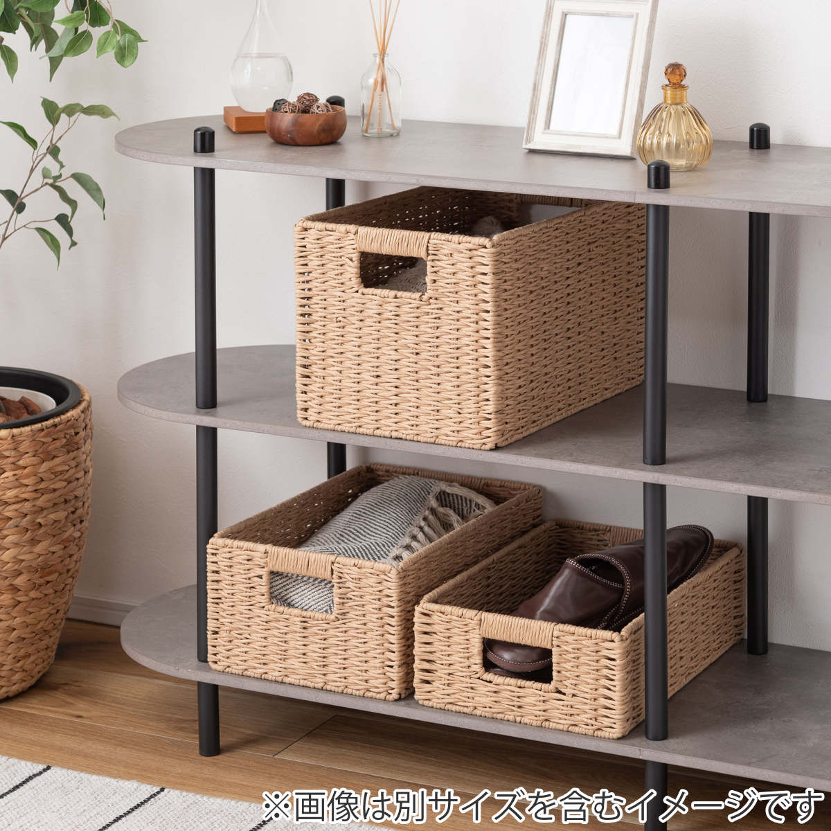 東谷 かご M ペーパーコード バスケット 幅37×奥行26×高さ16cm （ 収納