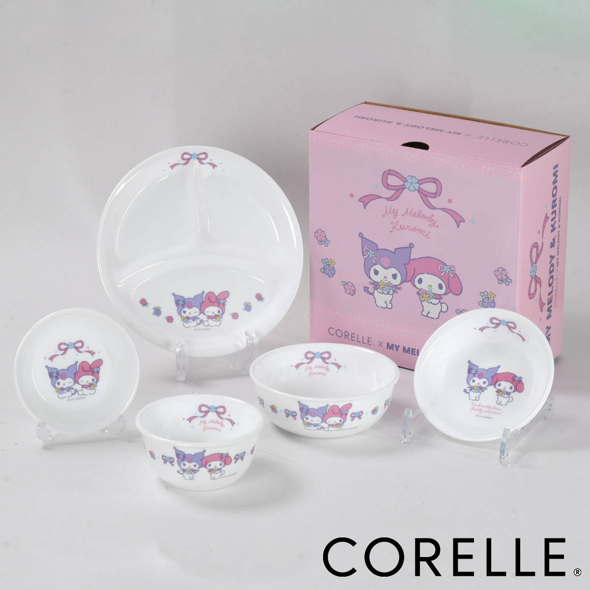 パール金属 プレート コレールマイメロディ＆クロミ 5pcsセット （ 食
