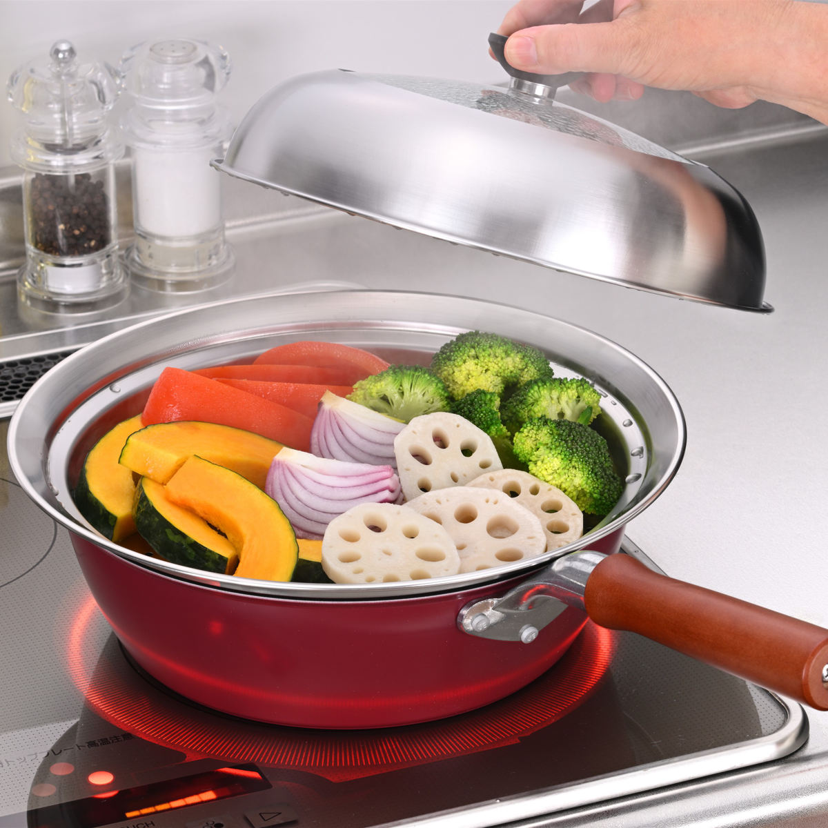 寄せ鍋 26cm 継ぎ目のない ステンレス 卓...の詳細画像3