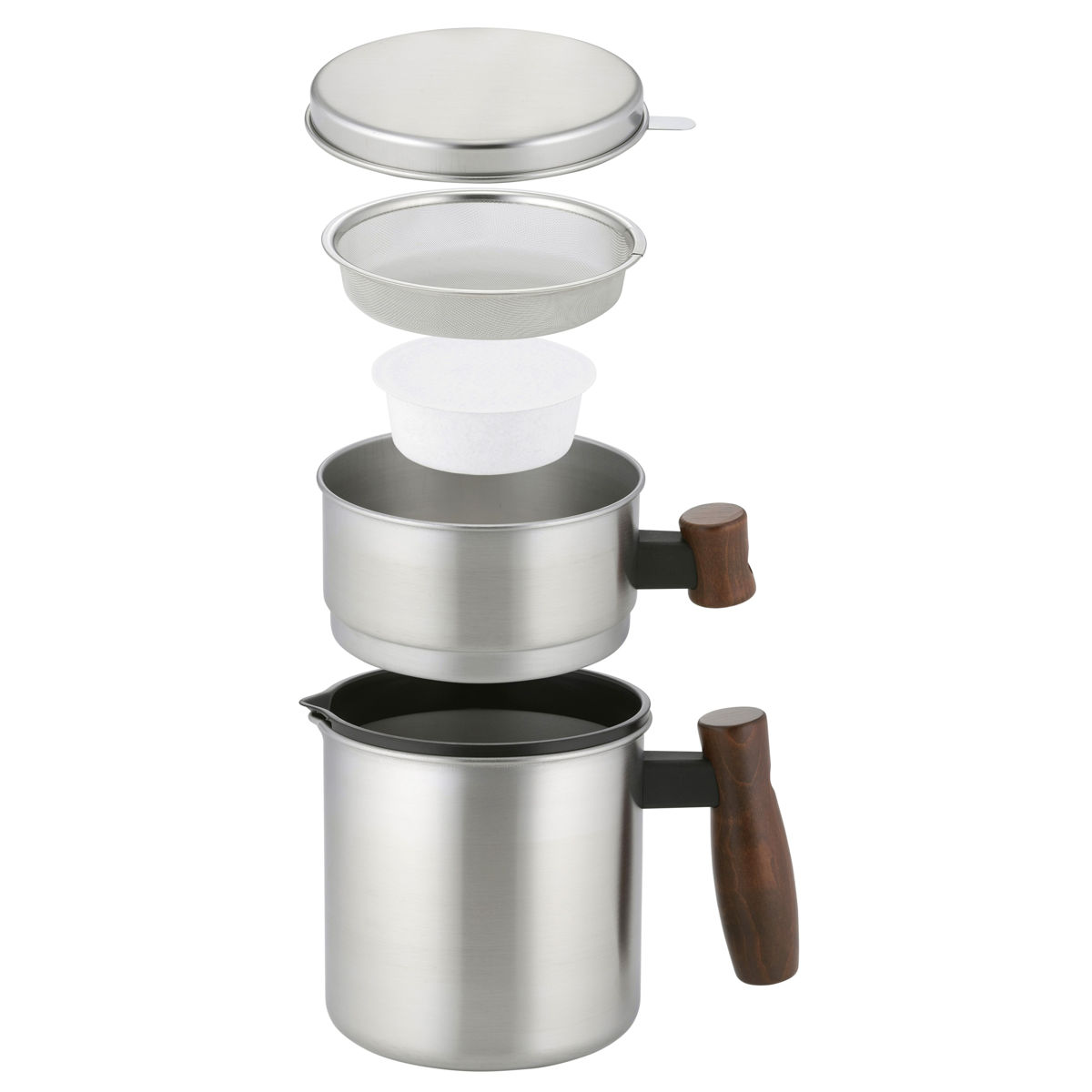下村企販 オイルポット 木柄のステンレスオイルポット 活性炭