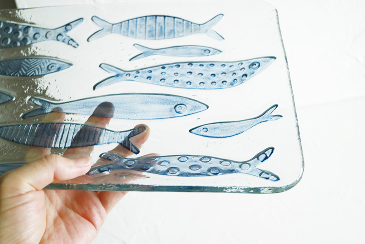 ガラス製 魚型 皿 プレート プレート glaffe Fish Plate L （ 38.5cm フィッシュプレート 魚